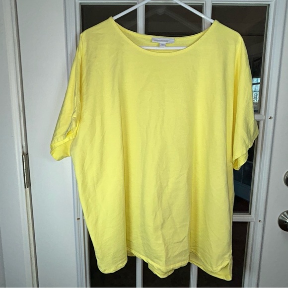 J Jill Pure Jill Yellow Organic Cotton Top Size Large - Picture 6 of 8